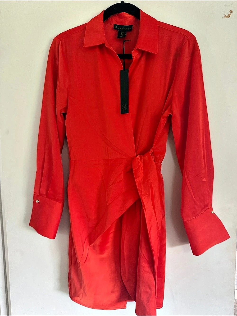 House of Harlow 1960 Wrap Mini Dress in burnt orange Size Small NWT